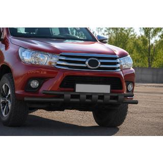 Bull bar fata ST015 Black (inox) Toyota Hilux 2015- foto 3