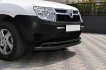 Renault Duster 2008–2017 Bull bar fata ST017 Black (inox) foto 2