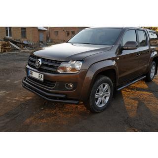 Bara de protectie fata ST018-2 Black (inox) Volkswagen Amarok 2010-2022 foto 2