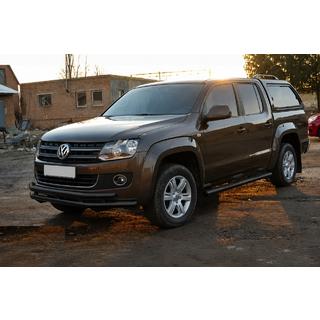 Bara de protectie fata ST018-2 Black (inox) Volkswagen Amarok 2010-2022 foto 3