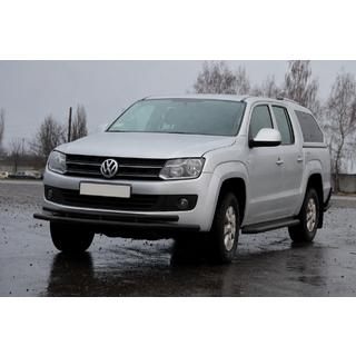 Bara de protectie fata ST018-2 Black (inox) Volkswagen Amarok 2010-2022 foto 4