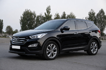 Hyundai Santa Fe 3 2012-2018 Bara de protectie fata ST014 Black (inox) foto 2