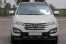Hyundai Santa Fe 3 2012-2018 Bullbar fata ST015 Black (inox) foto 1