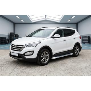 Praguri Laterale Allmond White (2 buc, Aluminiu) Hyundai Santa Fe 3 2012-2018 foto 1