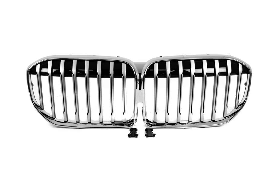 BMW 7 Series G11/G12 2015-2022 Grile tip rinichi 1 bara (2019-2022, Chrome) Image