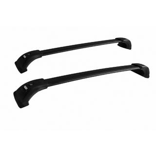 Bare transversale portbagaj negre pentru bare longitudinale OEM (cu cheie, aluminiu)