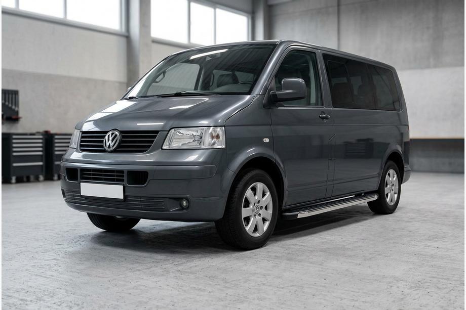 Volkswagen T5 Caravelle 2004-2010 Praguri Laterale BlackLine (2 buc, Aluminiu) Ampatament Scurt Foto 3