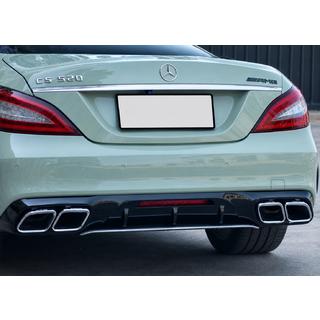 Difuzor spate cu ornamente evacuare cromate (2015-2018, Design GT63) Mercedes CLS C218 2011-2018 foto 3