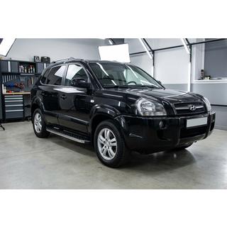 Praguri Laterale BlackLine (2 buc, Aluminiu) Hyundai Tucson JM 2004- foto 1