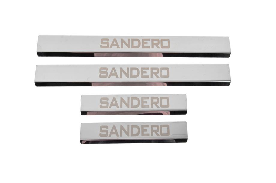 Dacia Sandero 2013-2020 Protectii praguri Carmos V3 (4 buc., Inox) Foto 1