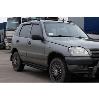 Praguri laterale Premium Black (2 buc., inox) Chevrolet Niva 1998-2020 foto 2