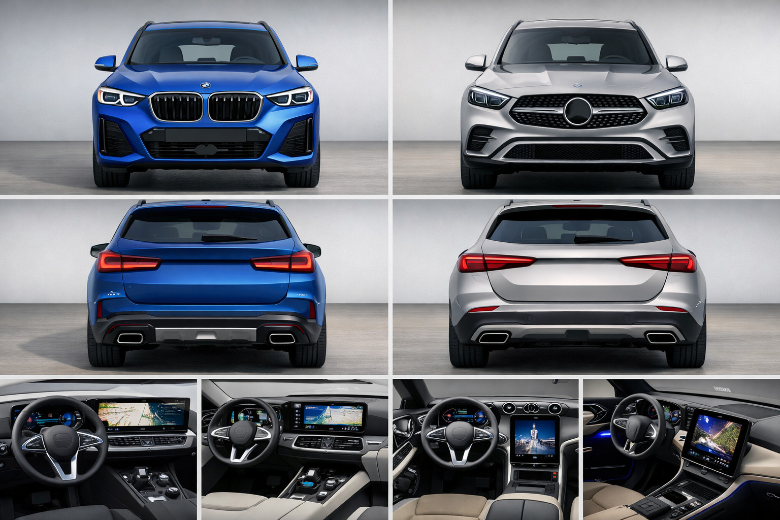 BMW X3 G45 vs Mercedes-Benz GLC X254: design, motoare si echipare