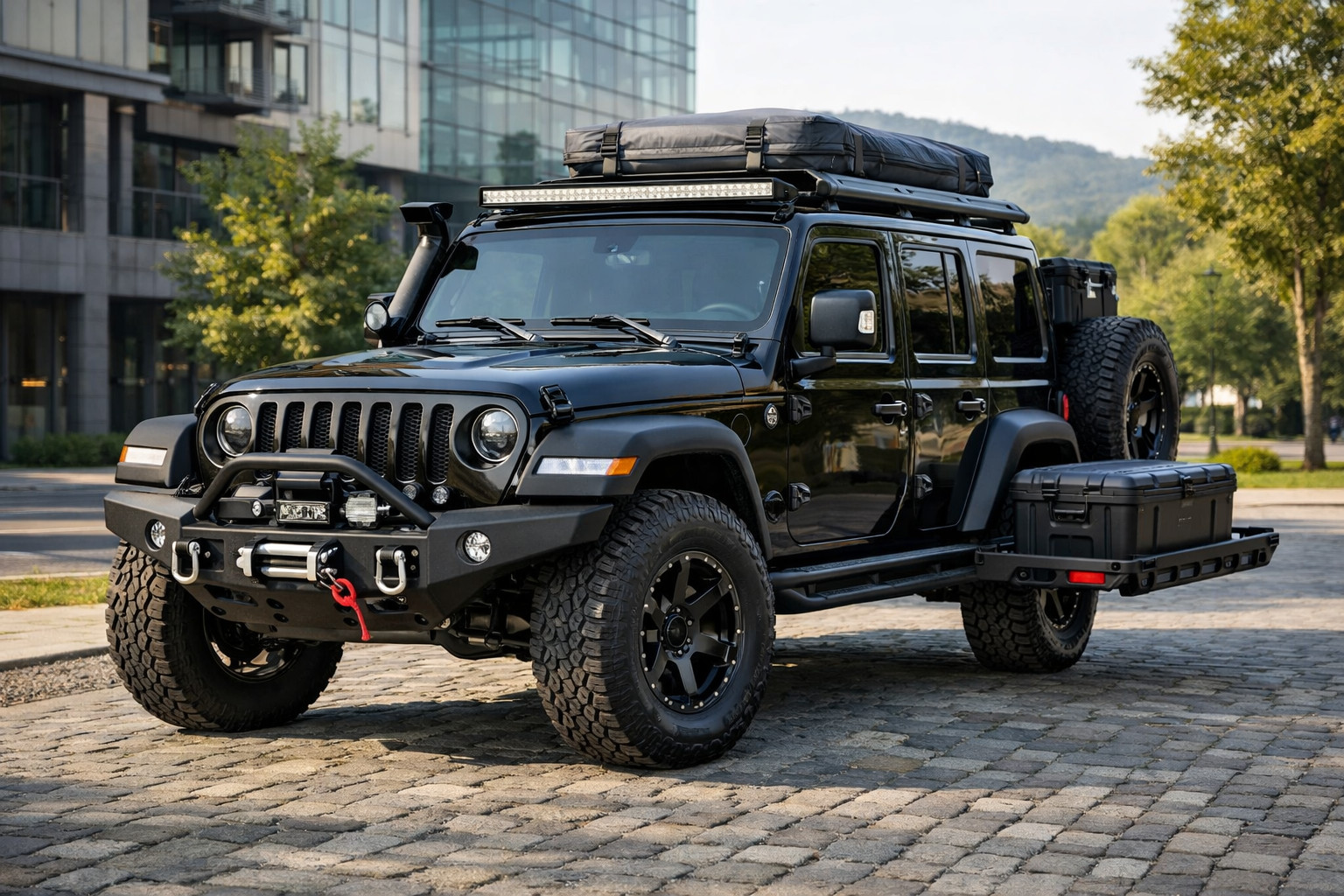Ce sa montezi pe Jeep Wrangler 2018+ pentru oras, garda la sol si iesiri in natura