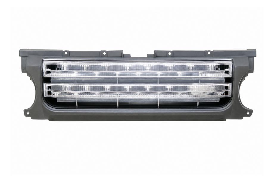 Land Rover Discovery III 2004–2009 Grila radiator – rama gri / plasa argintie Foto 1