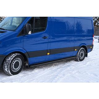 Praguri laterale Premium Black (2 buc., inox) foto 1