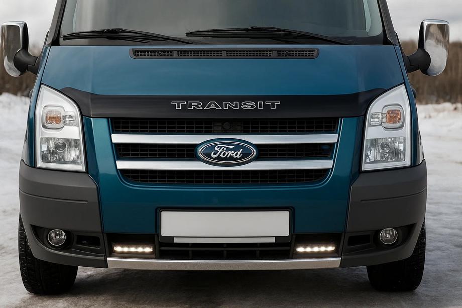 Ford Transit 2000–2014 Ornamente grila cromate (2 buc, inox) OmsaLine - Otel Inoxidabil Italian Image