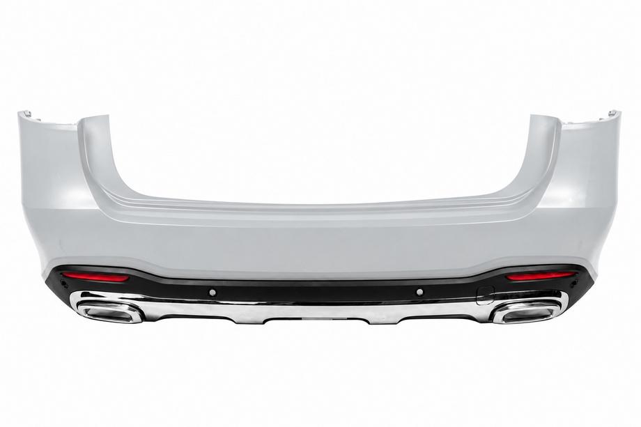 Mercedes GLS X167 2019- Difuzor spate GLS450 2025-Design (cu ornamente evacuare Chrome) Image