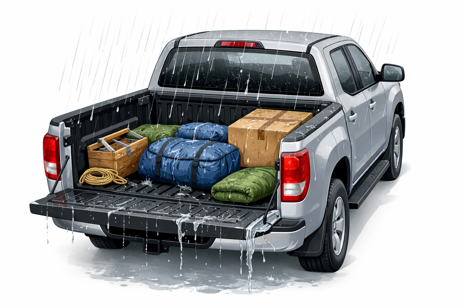 Ce sa faci daca marfa din bena pick-up-ului se uda si este vizibila din exterior