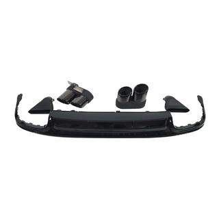Difuzor spate cu terminații evacuare S-Style Silver (pentru S / S-Line) Audi A6 C8 2018–2025