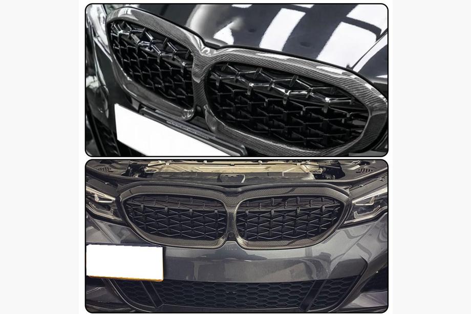 BMW 3 Series G20/G21 2018- Grile tip rinichi Diamond Carbon (2018-2022) Foto 2