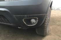 Dacia Duster 2008-2018 Capace proiectoare ceata 2010-2013 (2 buc, inox) foto 1