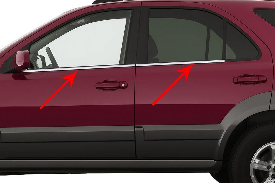 Kia Sorento I BL 2002-2009 Ornamente geamuri inox (4 buc) Carmos - Otel Inoxidabil Turcesc Image
