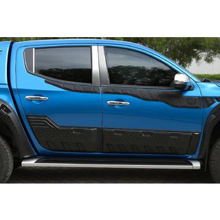Ornamente Stalpi Usa din Otel Inoxidabil (6 buc) Mitsubishi L200 2006-2015 foto 1