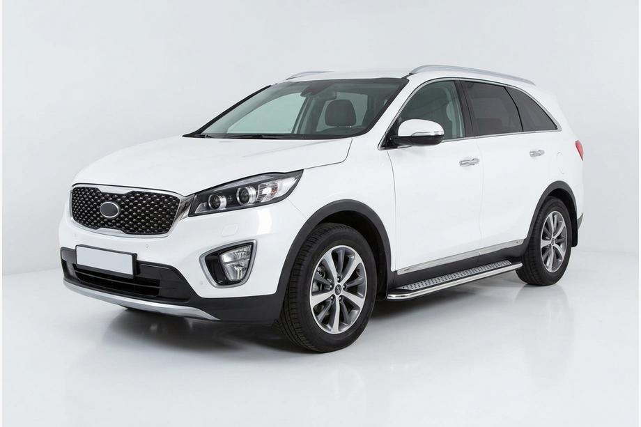 Kia Sorento III UM 2014-2020 Praguri Laterale Maydos V2 (2 buc, Aluminiu si Otel Inoxidabil) Image