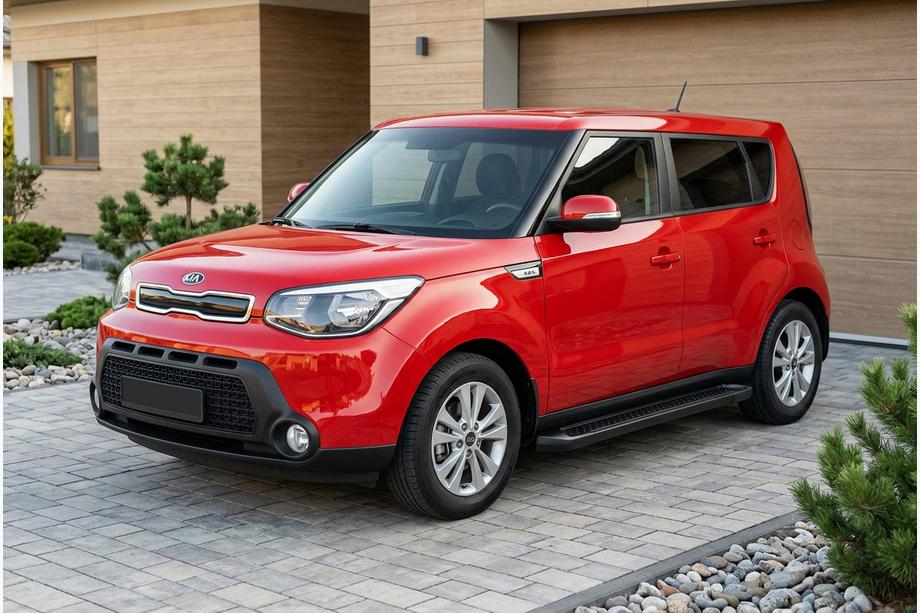 Kia Soul II 2013-2018 Praguri Laterale Allmond Black (2 buc, Aluminiu) Image