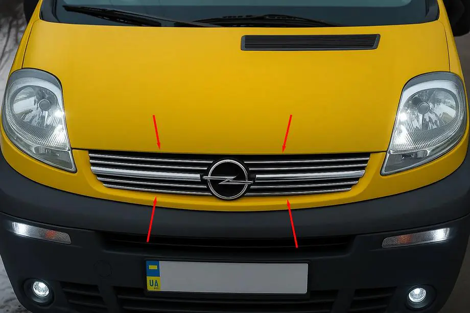 Opel Vivaro 2001–2015 Capace Grila 2001-2007 (8 buc, Inox) Image