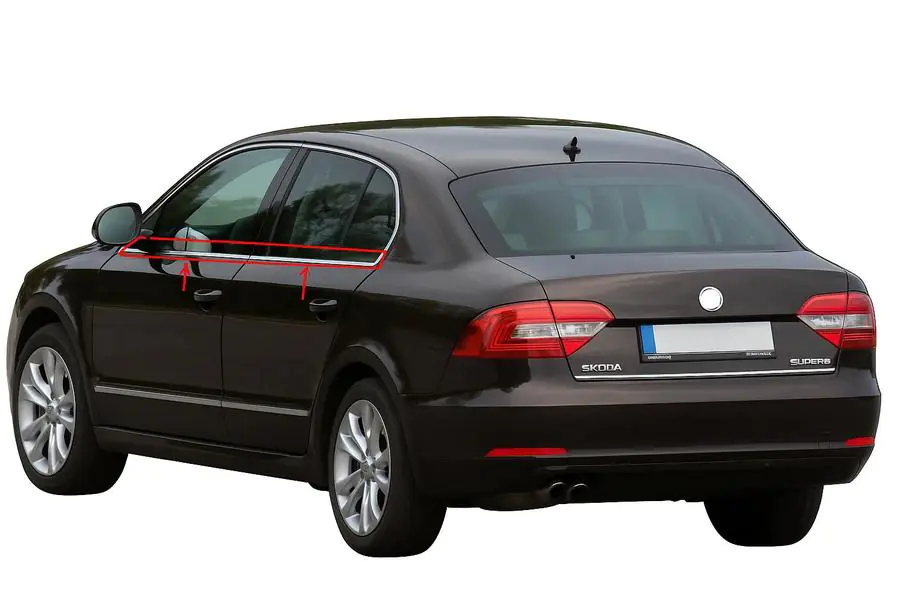 Skoda Superb 2009-2015 Ornamente geamuri inox (4 buc) Image