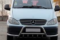 Mercedes Viano 2004-2014 Bullbar WT003-Plus cu Bare Laterale (Inox) foto 1