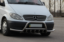 Mercedes Viano 2004-2014 Bullbar WT003-Plus cu Bare Laterale (Inox) foto 2
