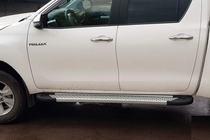 Toyota Hilux 2015- Praguri laterale Allmond Grey (2 buc, aluminiu) foto 4