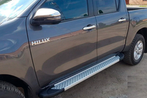 Toyota Hilux 2015- Praguri laterale Allmond Grey (2 buc, aluminiu) foto 9