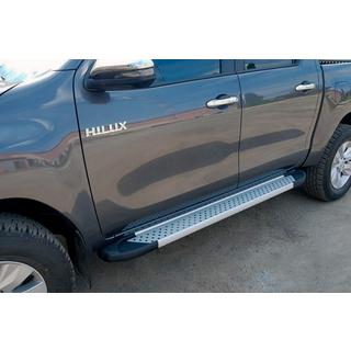 Praguri laterale Allmond Grey (2 buc, aluminiu) Toyota Hilux 2015- foto 1
