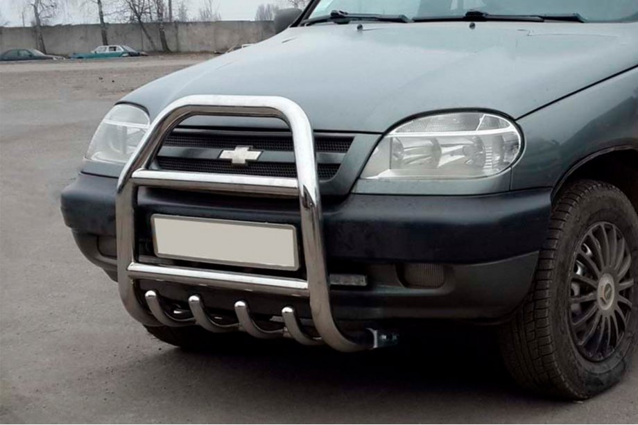 Chevrolet Niva 1998-2020 Bullbar QT007 (Otel Inoxidabil) Foto 1