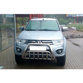 Protectie Fata WT002 (Inox) Mitsubishi Pajero Sport 2008-2015 foto 1
