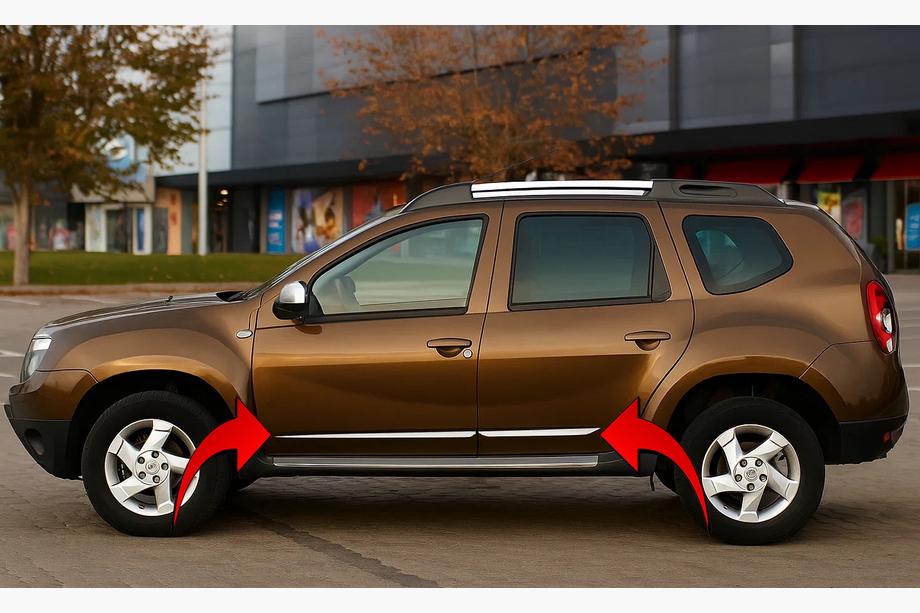 Dacia Duster 2008-2018 Molduri Usa Otel Inoxidabil (4 buc) Image