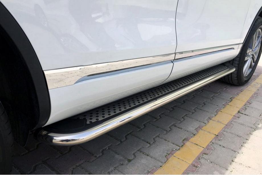 Volkswagen Touareg 2002–2010 Praguri Laterale Maydos V2 (2 buc, Aluminiu si Otel Inoxidabil) Image