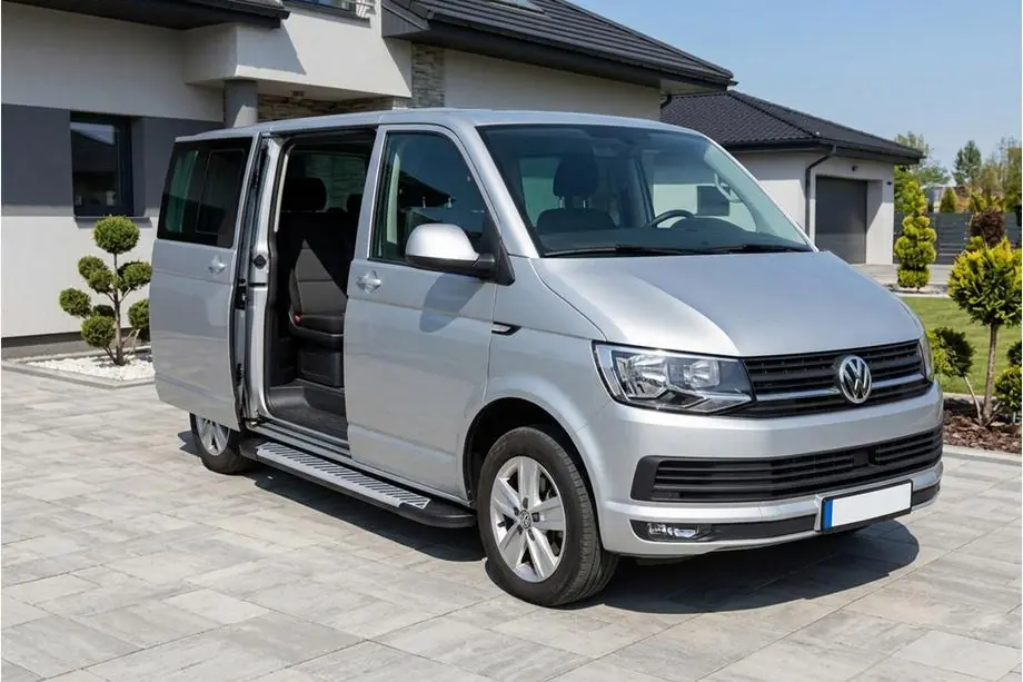 Volkswagen T6 2015-2024 Praguri Laterale Line (2 buc, Aluminiu) Ampatament Lung Image