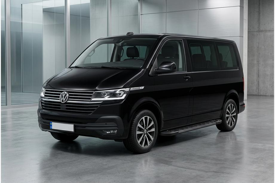Volkswagen T6 2015-2024 Praguri Laterale RedLine Black (2 buc, Aluminiu) Ampatament Lung Foto 1