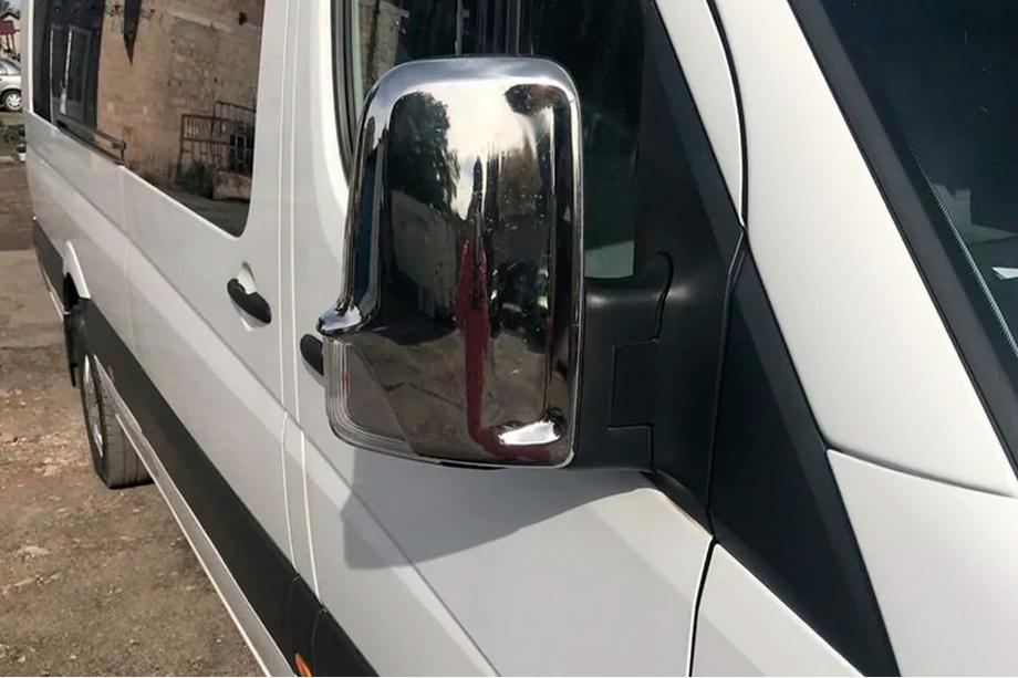 Volkswagen Crafter 2006-2016 Capace Oglinzi Cromate (2 buc) OmsaLine, Otel Inoxidabil Italian Foto 2