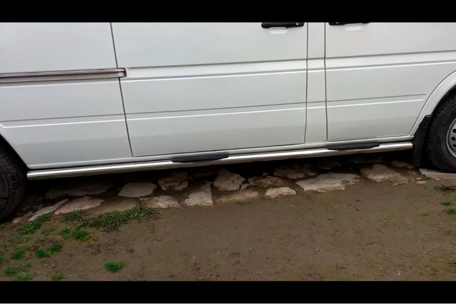 Mercedes Sprinter W901/902/903/904/905 1995–2006 Tevi Laterale (2 buc, Otel Inoxidabil) Ampatament scurt, Ø70 Foto 3