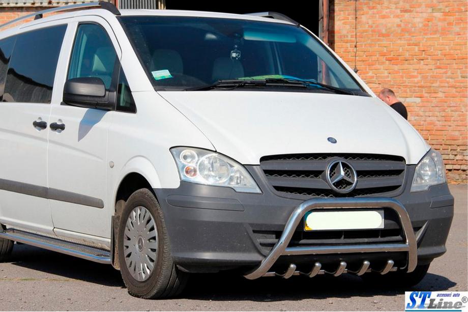 Mercedes Viano 2004-2014 Bullbar WT003/004 (Inox) 60mm, fara inscriptie Foto 2