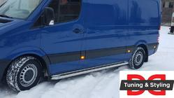 Mercedes Sprinter W906 2006–2018 Praguri Laterale Premium (2 buc, Inox) d60, ampatament mediu foto 3