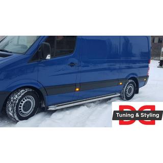 Praguri Laterale Premium (2 buc, Inox) Mercedes Sprinter W906 2006–2018 foto 3