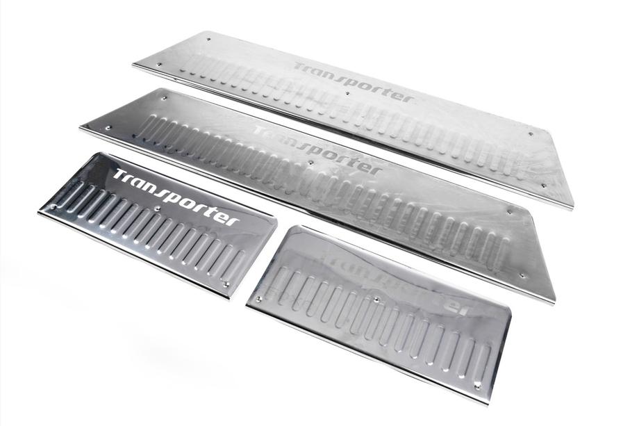 Volkswagen T5 2010-2015 Protectii praguri interioare Carmos inox 4 usi, fara inscriptie Foto 6