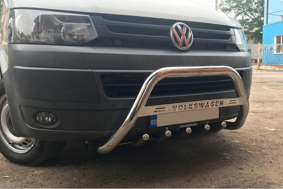 Volkswagen T5 2010-2015 Bullbar WT003 (Inox) 60 mm, cu inscriptie Foto 1