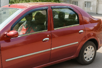 Dacia Logan I 2008-2012 Molduri Usi Otel Inoxidabil (4 buc) Carmos - Otel Inoxidabil Turcesc foto 4